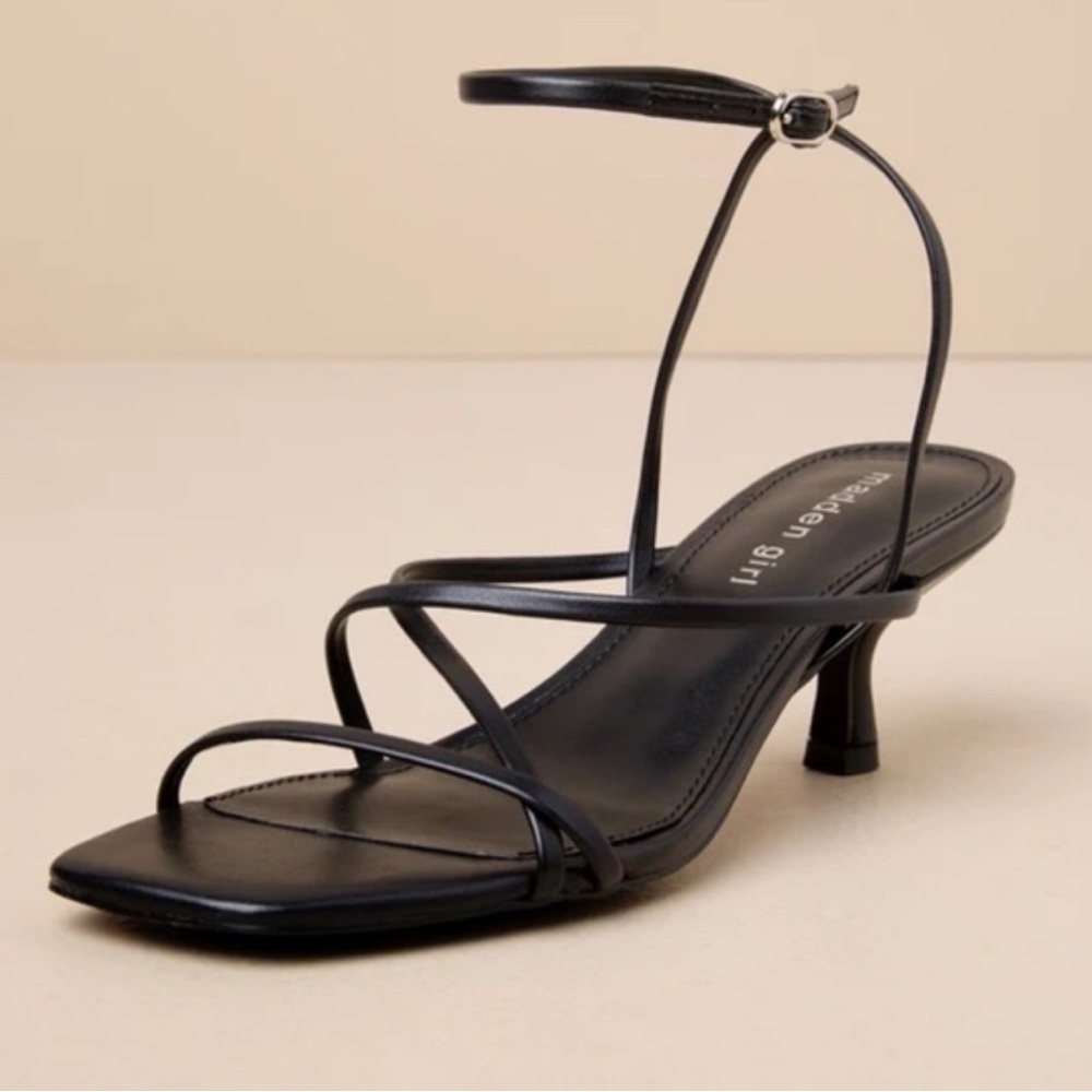 Madden Girl Black Strappy Heels